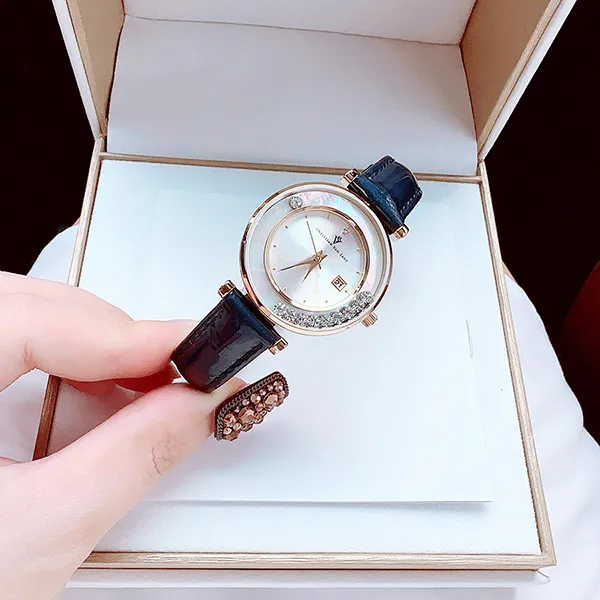 Đồng Hồ Nữ Christian Van Sant Bria Silver Dial Watch CV3815 Màu Đen