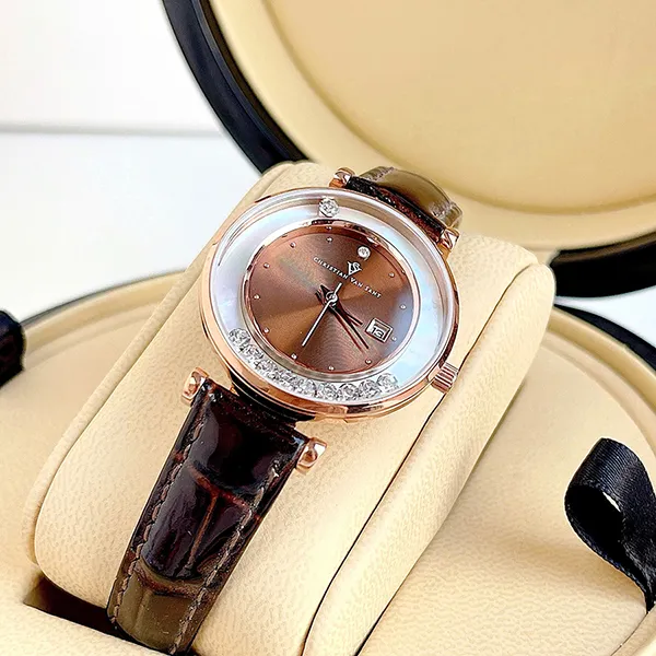 Đồng Hồ Nữ Christian Van Sant Bria Silver Dial Watch CV3817 Màu Nâu