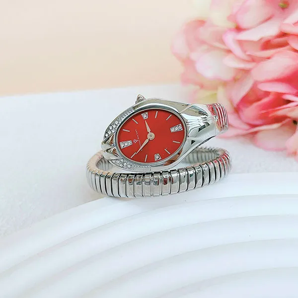 Set Đồng Hồ Nữ Christian Van Sant Quartz CV0883 Watch Màu Đỏ Bạc