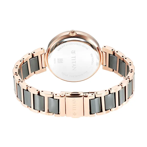 Đồng Hồ Nữ Titan Purple Ceramics Watch 95216KD01 Màu Xanh Lá Vàng Hồng