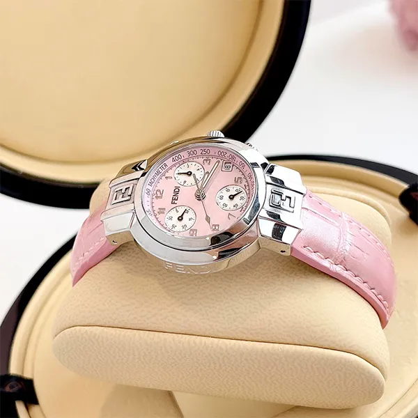 Đồng Hồ Nữ Fendi Zucca Chronograph Mother Of Pearl Pink Dial 4500L Màu Hồng Bạc D-DY - Đồng hồ - Vua Hàng Hiệu