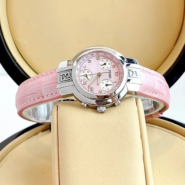 Đồng Hồ Nữ Fendi Zucca Chronograph Mother Of Pearl Pink Dial 4500L Màu Hồng Bạc D-DY - Đồng hồ - Vua Hàng Hiệu