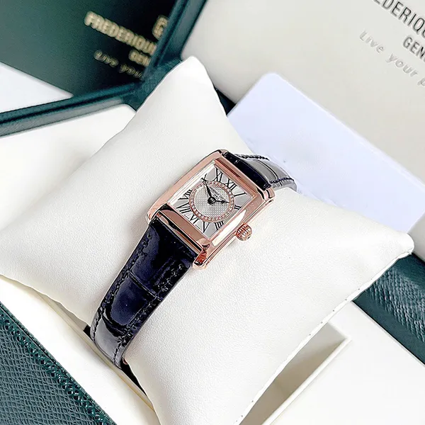 Đồng Hồ Nữ Frederique Constant Classics Carree Ladies FC-200MCDC14 Màu Đen Trắng
