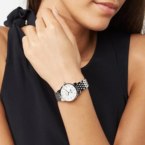 Đồng Hồ Nữ Frederique Constant Classics Slimline Moonphase Watch FC-206MPWD1S6B Màu Bạc