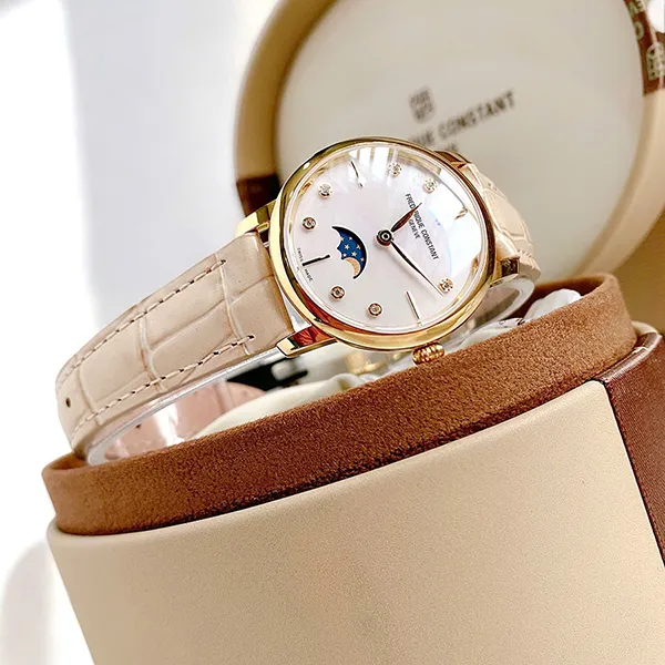 Đồng Hồ Nữ Frederique Constant Slimline FC-206MPWD1S5 Màu Be Vàng - Đồng hồ - Vua Hàng Hiệu