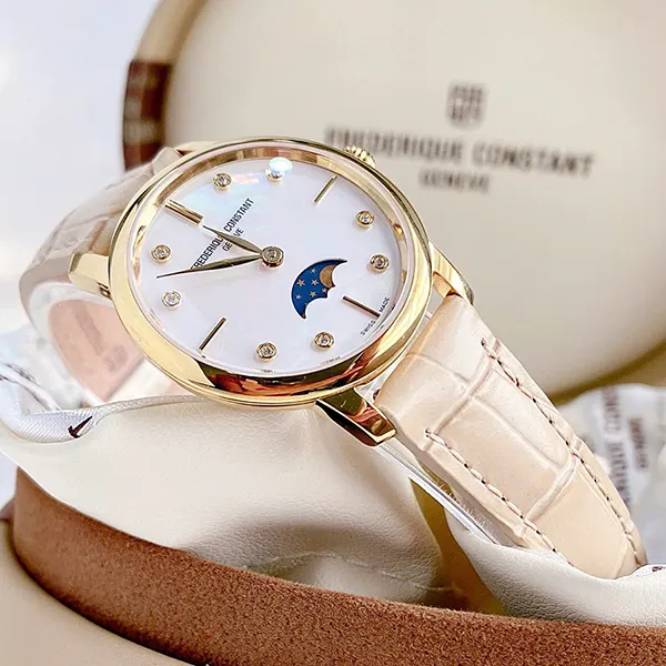 Đồng Hồ Nữ Frederique Constant Slimline FC-206MPWD1S5 Màu Be Vàng - Đồng hồ - Vua Hàng Hiệu