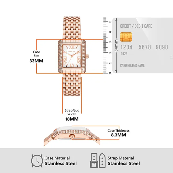 Đồng Hồ Nữ Michael Kors Emery MK4743 Màu Vàng Hồng