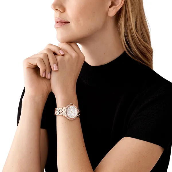 Đồng Hồ Nữ Michael Kors Harlowe Pavé Watch MK4810 Màu Vàng Hồng - Đồng hồ - Vua Hàng Hiệu