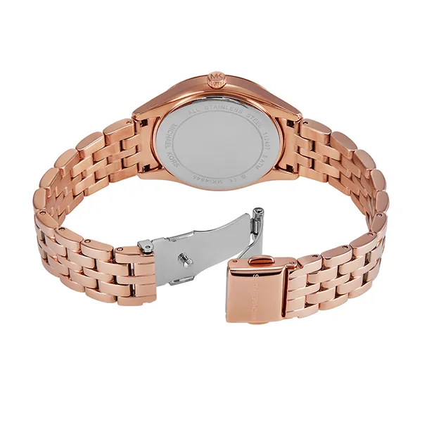Đồng Hồ Nữ Michael Kors Harlowe Three-Hand Rose Gold-Tone Stainless Steel Watch MK4845 Màu Vàng Hồng