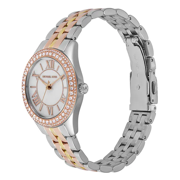 Đồng Hồ Nữ Michael Kors Harlowe Three-Hand Tri-Tone Stainless Steel Watch MK4846 Màu Vàng Phối Bạc - Đồng hồ - Vua Hàng Hiệu