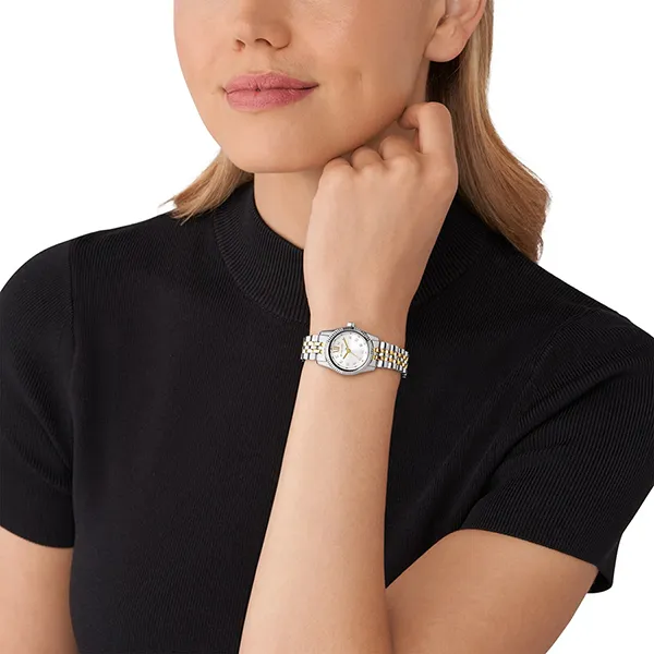Đồng Hồ Nữ Michael Kors Lexington Two Tone Watch MK4740 Màu Bạc