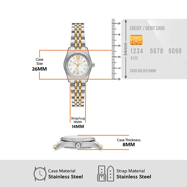 Đồng Hồ Nữ Michael Kors Lexington Two Tone Watch MK4740 Màu Bạc