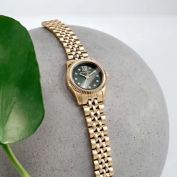 Đồng Hồ Nữ Michael Kors Petite Lexington Pavé Gold-Tone Watch MK4842 Màu Vàng Gold