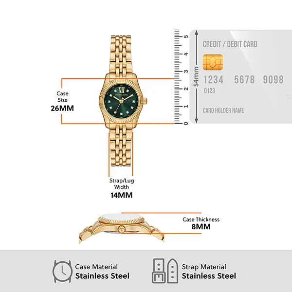Đồng Hồ Nữ Michael Kors Petite Lexington Pavé Gold-Tone Watch MK4842 Màu Vàng Gold