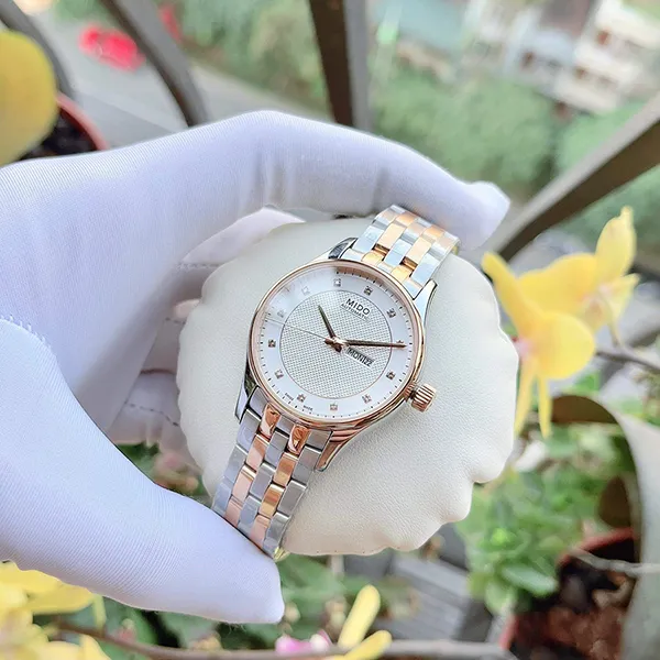 Đồng Hồ Nữ Mido Belluna Diamond M001.230.22.036.91 Màu Demi (Bạc - Vàng Hồng)