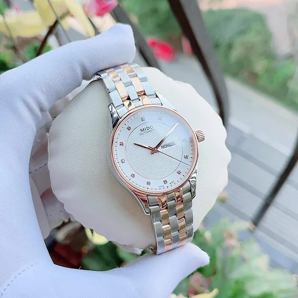 Đồng Hồ Nữ Mido Belluna Diamond M001.230.22.036.91 Màu Demi (Bạc - Vàng Hồng)