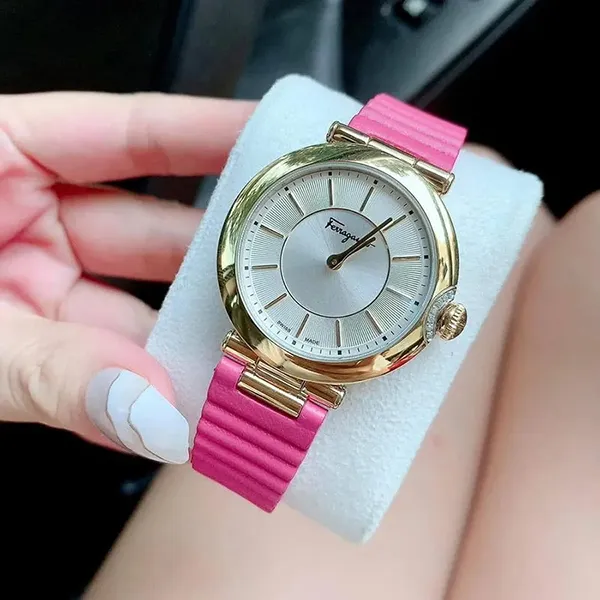 Đồng Hồ Nữ Salvatore Ferragamo Fuchsia Leather Ladies Watch FIN030015 Màu Hồng Fuchsia
