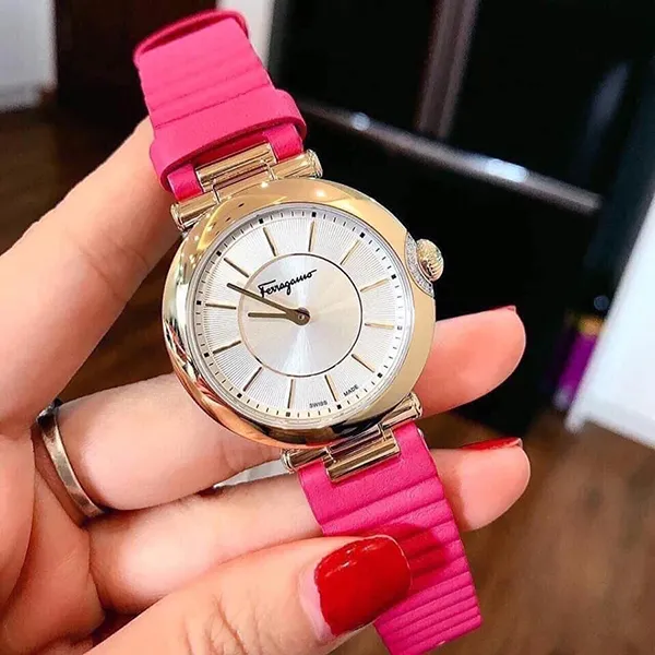 Đồng Hồ Nữ Salvatore Ferragamo Fuchsia Leather Ladies Watch FIN030015 Màu Hồng Fuchsia
