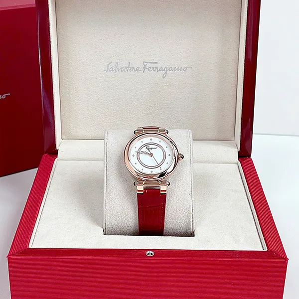 Đồng Hồ Nữ Salvatore Ferragamo Idillio Womens Rosegold 36mm Strap Fashion Watch Màu Đỏ - Đồng hồ - Vua Hàng Hiệu
