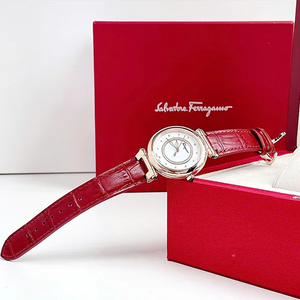 Đồng Hồ Nữ Salvatore Ferragamo Idillio Womens Rosegold 36mm Strap Fashion Watch Màu Đỏ - Đồng hồ - Vua Hàng Hiệu
