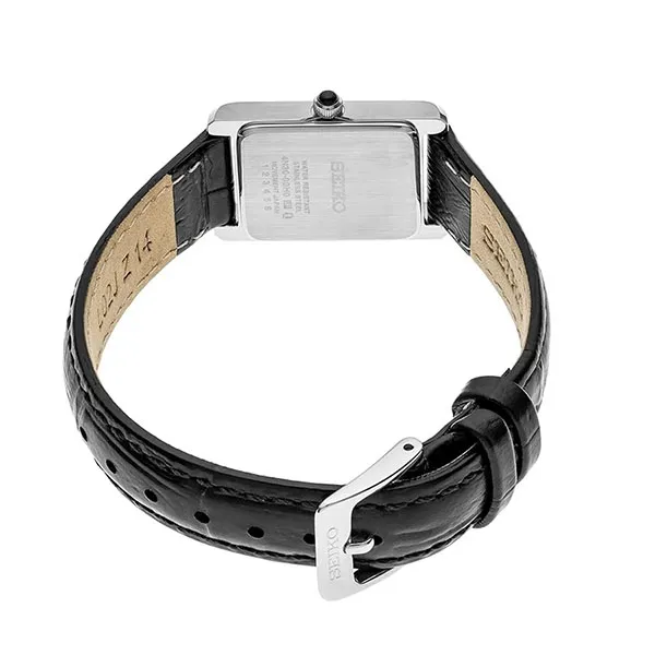 Đồng Hồ Nữ Seiko Quartz White Dial Black Leather Watch SWR053 Màu Đen Trắng - Đồng hồ - Vua Hàng Hiệu