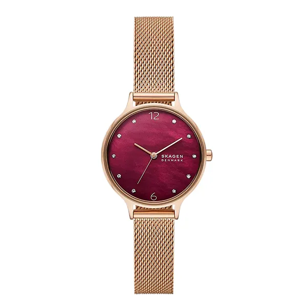 Đồng Hồ Nữ Skagen Anita Lille Rose Gold Stainless Steel Mesh Watch SKW3150 Màu Vàng Hồng