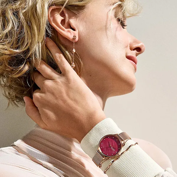Đồng Hồ Nữ Skagen Anita Lille Rose Gold Stainless Steel Mesh Watch SKW3150 Màu Vàng Hồng