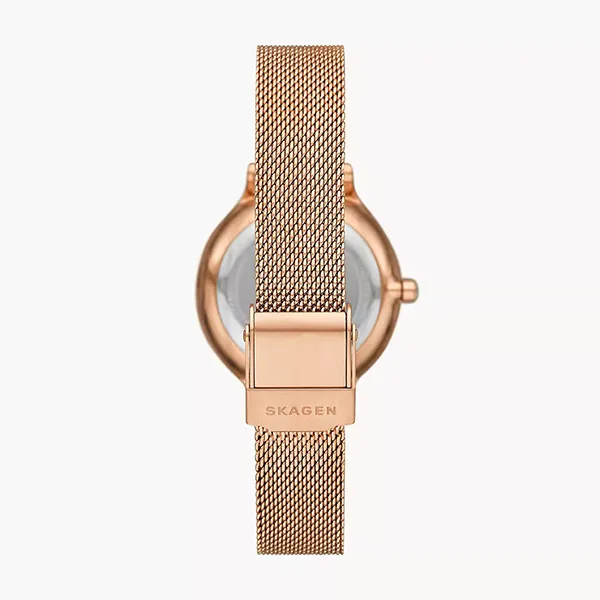 Đồng Hồ Nữ Skagen Anita Lille Rose Gold Stainless Steel Mesh Watch SKW3150 Màu Vàng Hồng