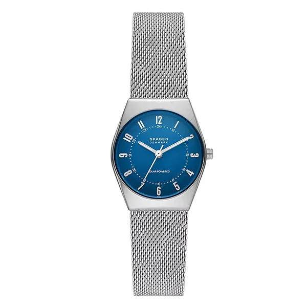 Đồng Hồ Nữ Skagen Grenen Lille Solar-Powered Stainless Steel Mesh Watch SKW3080 Màu Bạc/Xanh - Đồng hồ - Vua Hàng Hiệu