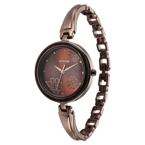 Đồng Hồ Nữ Sonata Utsav Brown Dial Watch 8166QM01 Màu Nâu