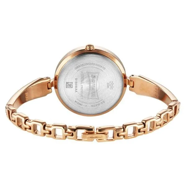 Đồng Hồ Nữ Sonata Utsav Rose Gold Dial Watch 8166WM03 Màu Vàng Hồng