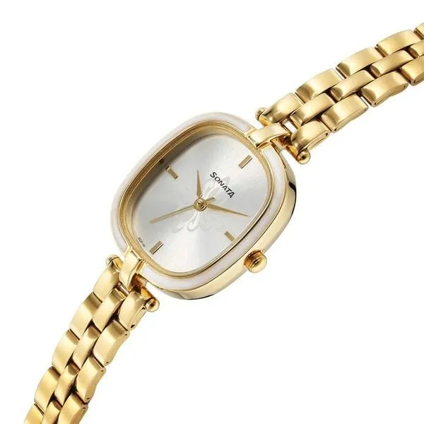 Đồng Hồ Nữ Sonata Utsav Silver Dial Watch 8168YM03 Màu Vàng - Đồng hồ - Vua Hàng Hiệu