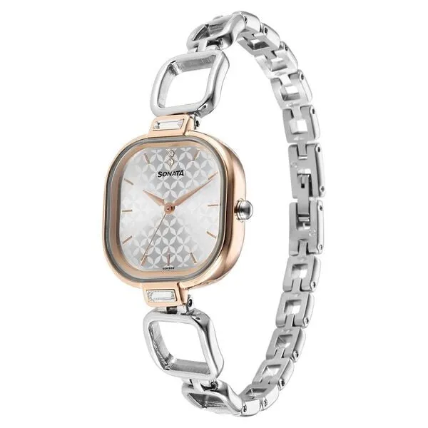Đồng Hồ Nữ Sonata Wedding Quartz Analog Silver Dial Metal Strap Watch 8186KM02 Màu Bạc - Đồng hồ - Vua Hàng Hiệu