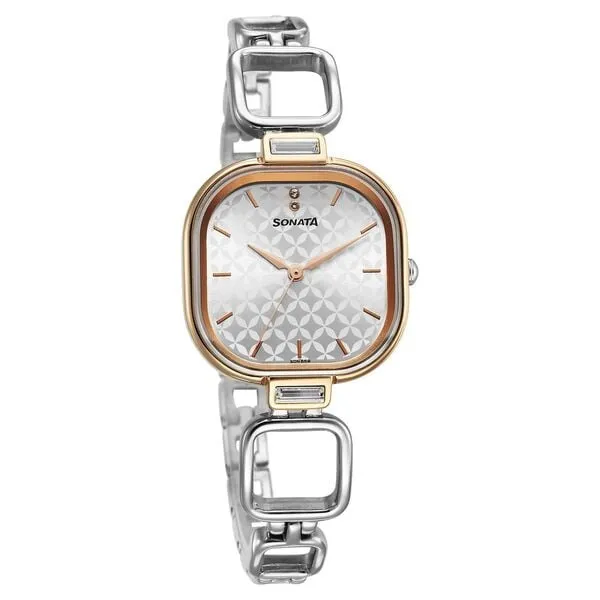 Đồng Hồ Nữ Sonata Wedding Quartz Analog Silver Dial Metal Strap Watch 8186KM02 Màu Bạc - Đồng hồ - Vua Hàng Hiệu