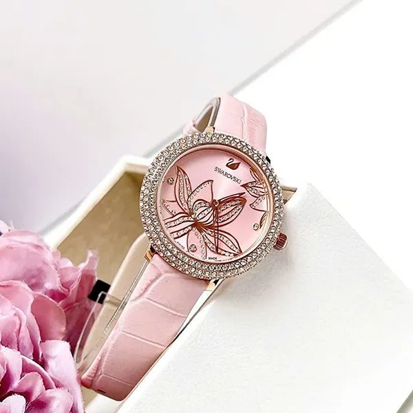 Đồng Hồ Nữ Swarovski Quartz Crystal Frost 5575217 Màu Hồng - Đồng hồ - Vua Hàng Hiệu
