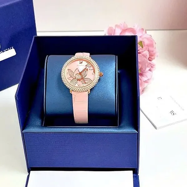 Đồng Hồ Nữ Swarovski Quartz Crystal Frost 5575217 Màu Hồng - Đồng hồ - Vua Hàng Hiệu