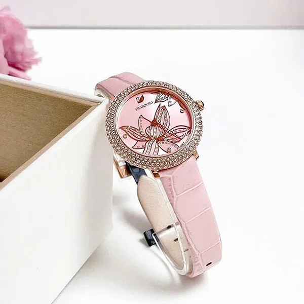 Đồng Hồ Nữ Swarovski Quartz Crystal Frost 5575217 Màu Hồng - Đồng hồ - Vua Hàng Hiệu
