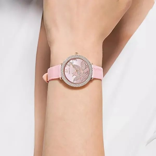 Đồng Hồ Nữ Swarovski Quartz Crystal Frost 5575217 Màu Hồng - Đồng hồ - Vua Hàng Hiệu