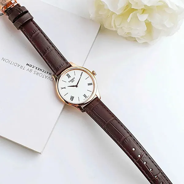 Đồng Hồ Nữ Tissot Tradition Rose Gold PVD T063.009.36.018.00 Màu Nâu Vàng Hồng - Đồng hồ - Vua Hàng Hiệu