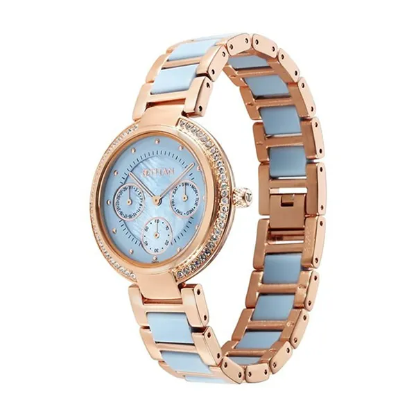 Đồng Hồ Nữ Titan Acetate Glam Analogue Watch - 95187KD01 Màu Xanh - Vàng Hồng