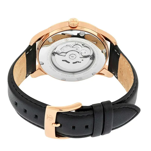 Đồng Hồ Nam Titan Automatic Black Dial Leather Strap Watch 90126WL03 Màu Đen - Vàng - Đồng hồ - Vua Hàng Hiệu