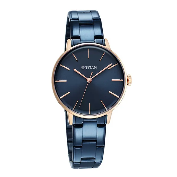Đồng Hồ Nữ Titan Blue Dial Blue Stainless Steel Strap Watch 95248KM02 Màu Xanh Blue