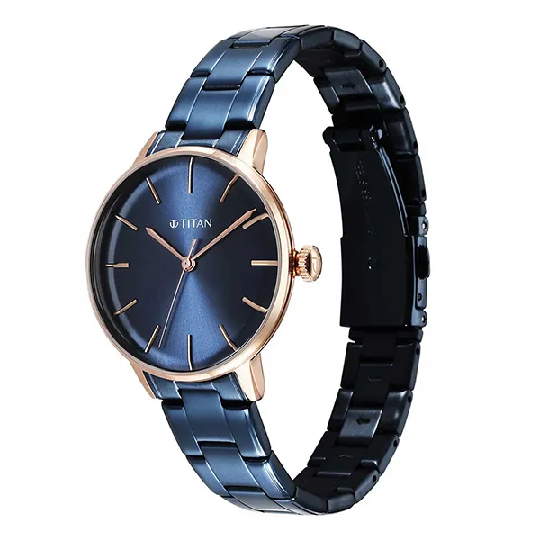Đồng Hồ Nữ Titan Blue Dial Blue Stainless Steel Strap Watch 95248KM02 Màu Xanh Blue