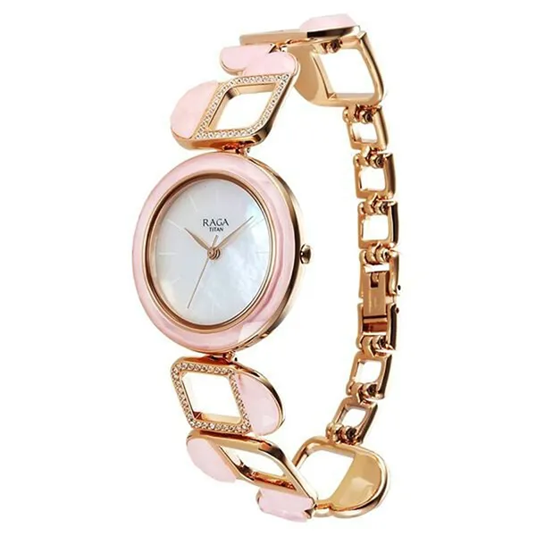 Đồng Hồ Nữ Titan Dial Rose Gold Metal Strap Watch 95196WM01 Màu Vàng Hồng