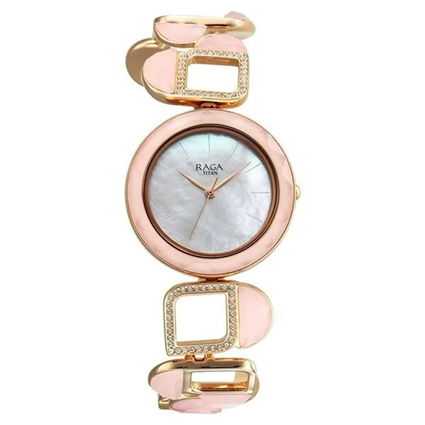 Đồng Hồ Nữ Titan Dial Rose Gold Metal Strap Watch 95196WM01 Màu Vàng Hồng