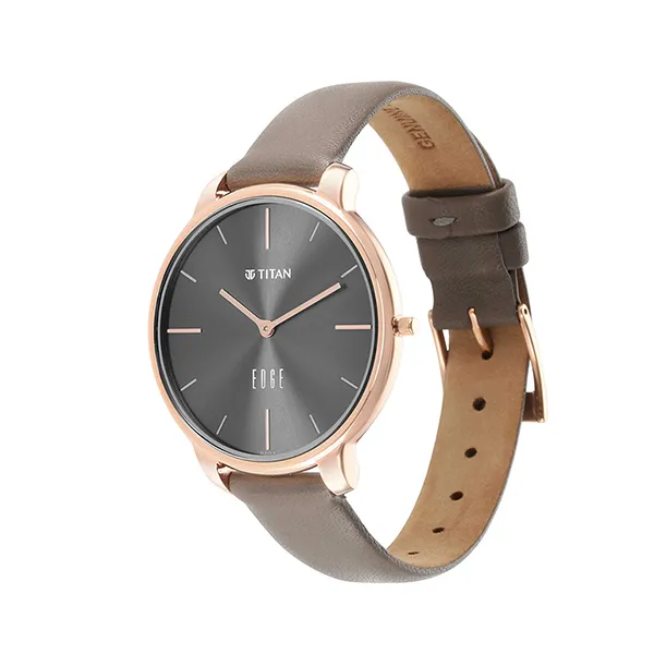 Đồng Hồ Nữ Titan Ladies Edge 2654WL01 Màu Nâu Đen