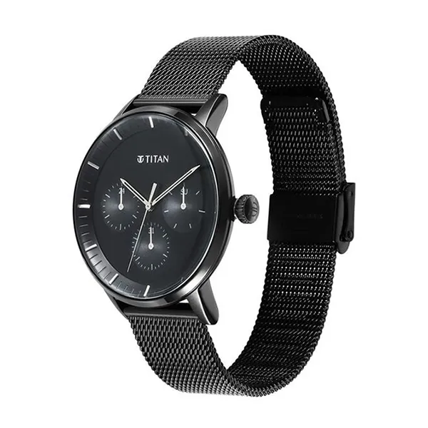Đồng Hồ Nam Titan Modern Classics Black Dial Quartz Multifunction Stainless 94006NM01 Màu Đen Xám