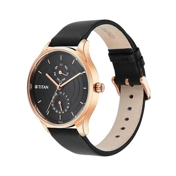 Đồng Hồ Nữ Titan Neo Workdays Black Dial Quartz Multifunction Leather 2670WL07 Màu Đen
