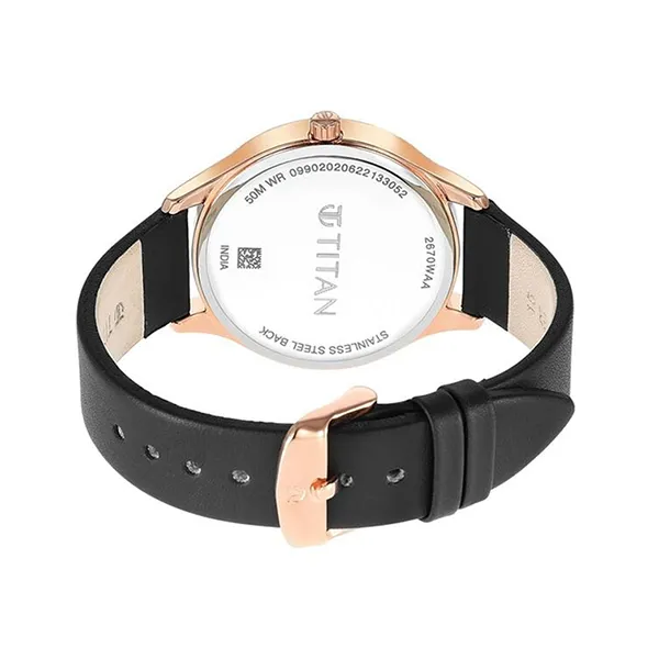 Đồng Hồ Nữ Titan Neo Workdays Black Dial Quartz Multifunction Leather 2670WL07 Màu Đen