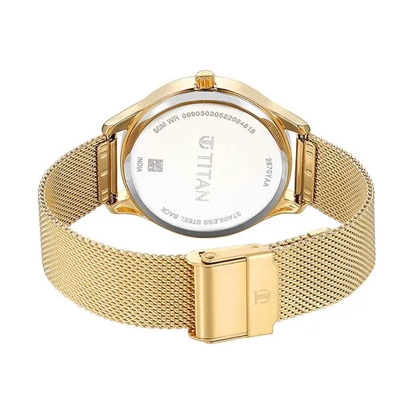Đồng Hồ Nữ Titan Neo Workdays Black Dial Quartz Watch 2670YM02 Màu Vàng